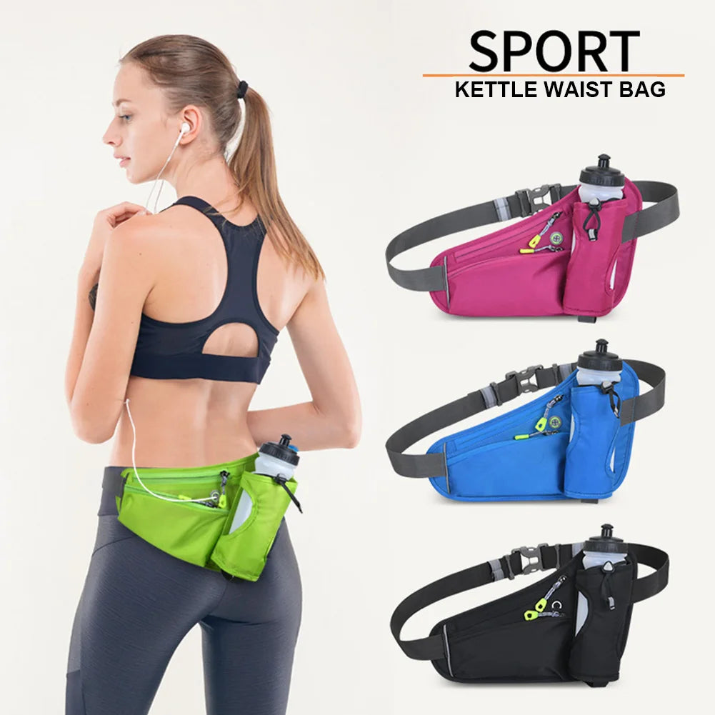MOJOYCE Hydration Belt Pack Reflective Running Waist Bag Large Capacity