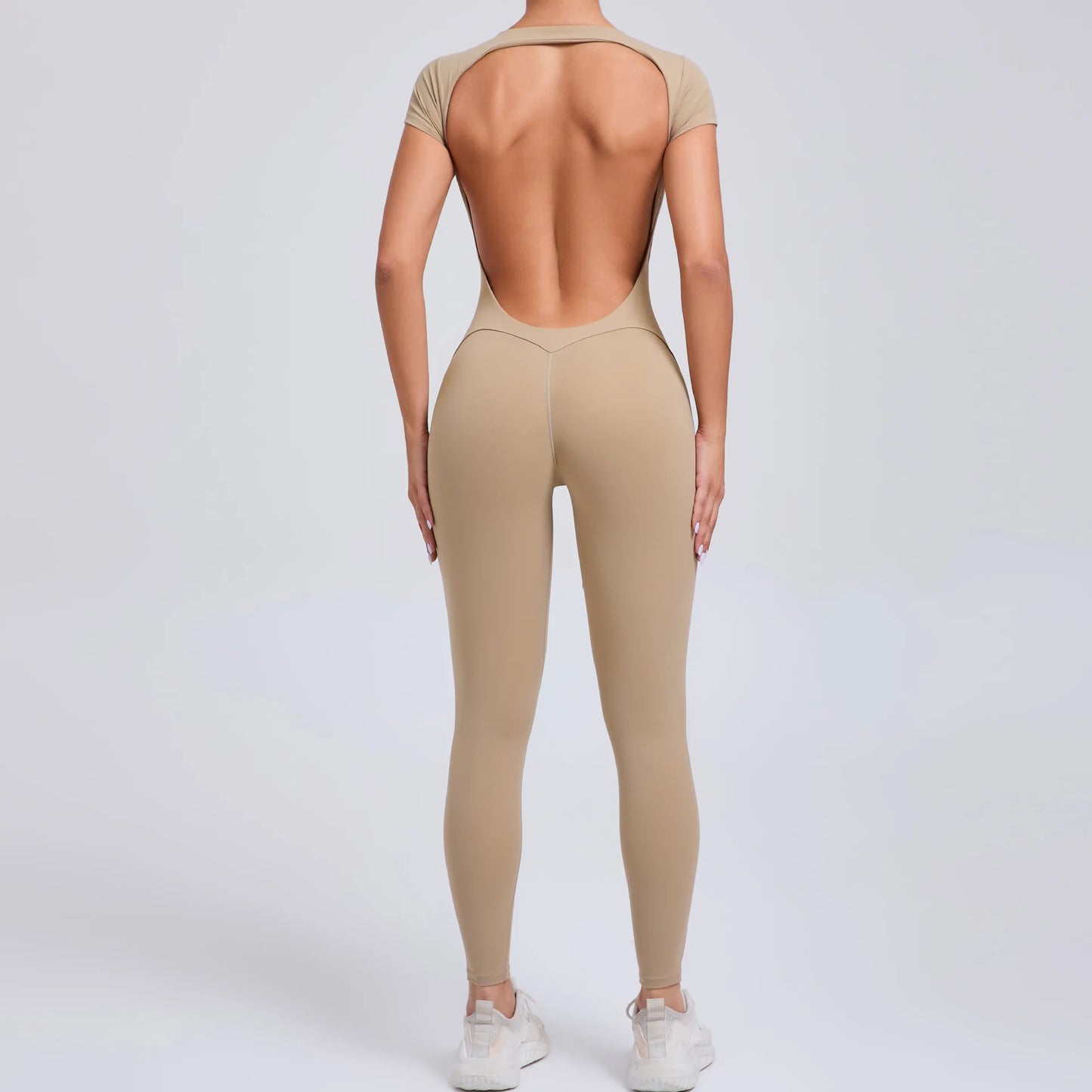COZOK Women's Open-Back Yoga Jumpsuit Quick-Dry Slim Fit