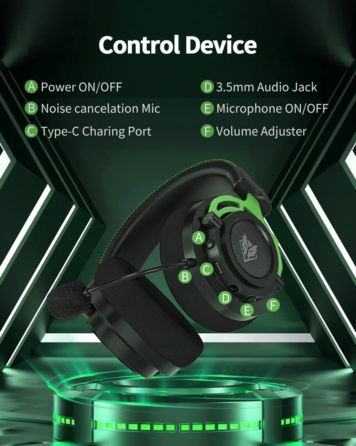 NUBWO G03 Wireless Gaming Headset With Dongle