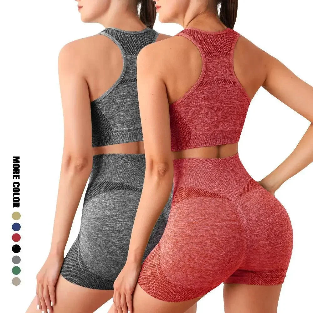 Seamless Yoga Set For Women, Breathable Quick-Dry Gym Wear
