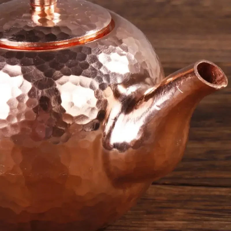 Handmade Antique Copper Kung Fu Teapot for Traditional Tea Brewing