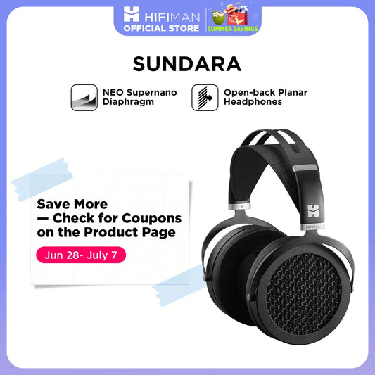 HIFIMAN SUNDARA Over-Ear Full-Size Planar Magnetic Headphones (Black) with High Fidelity Design Metal Casing