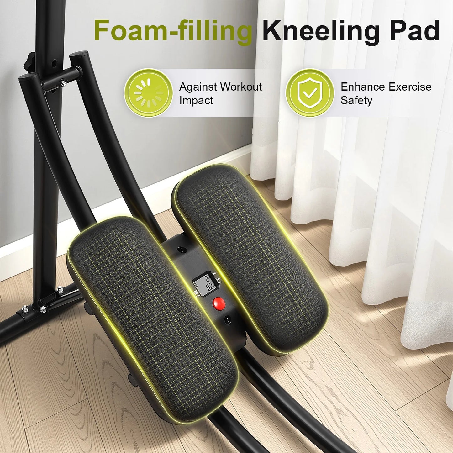 Machine for Home Gym Abdominal Whole Body Workout Machine, Fitness Waist Cruncher Core Toner Shaper with LED Monitor Core Strength Training Equipment, Black