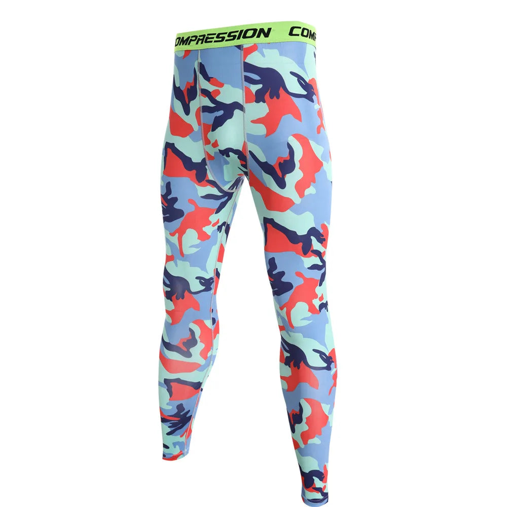 Camouflage Running Leggings For Men Quick Dry Compression Tights