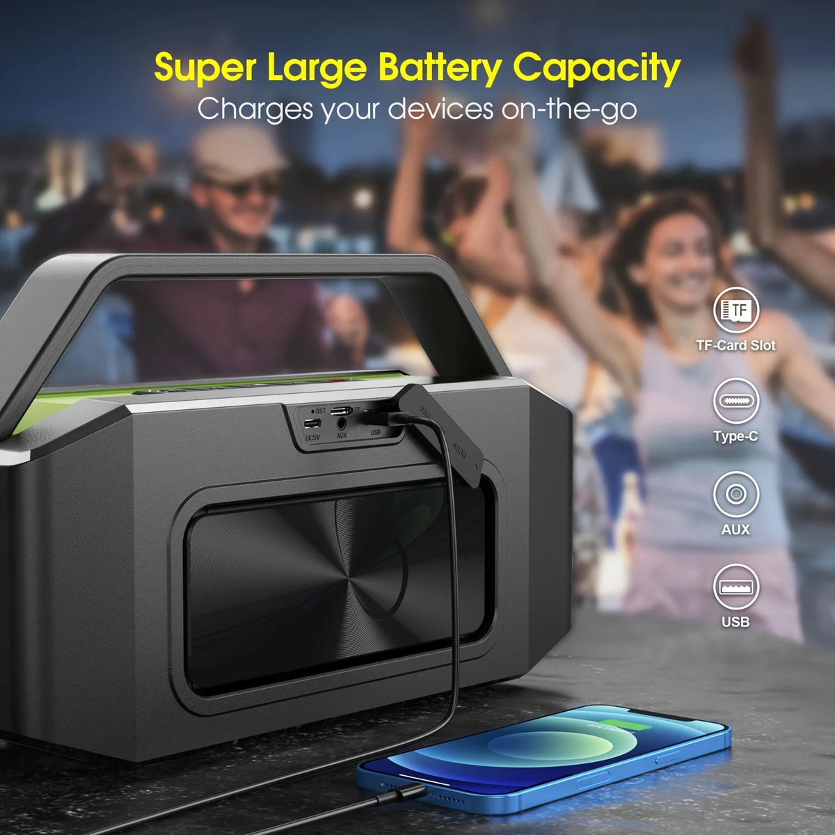 W-King D9-1 100W Bluetooth Speaker With Deep Bass Waterproof Rating