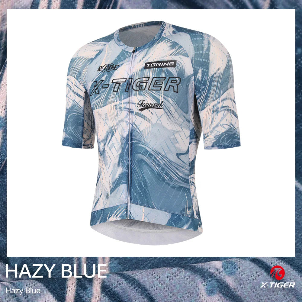 X-TIGER Summer Cool Men Short Sleeve Cycling Jersey Swift Wind Series Antibacterial Sweat-Wicking Ultralight Road Mountain Bike Clothing
