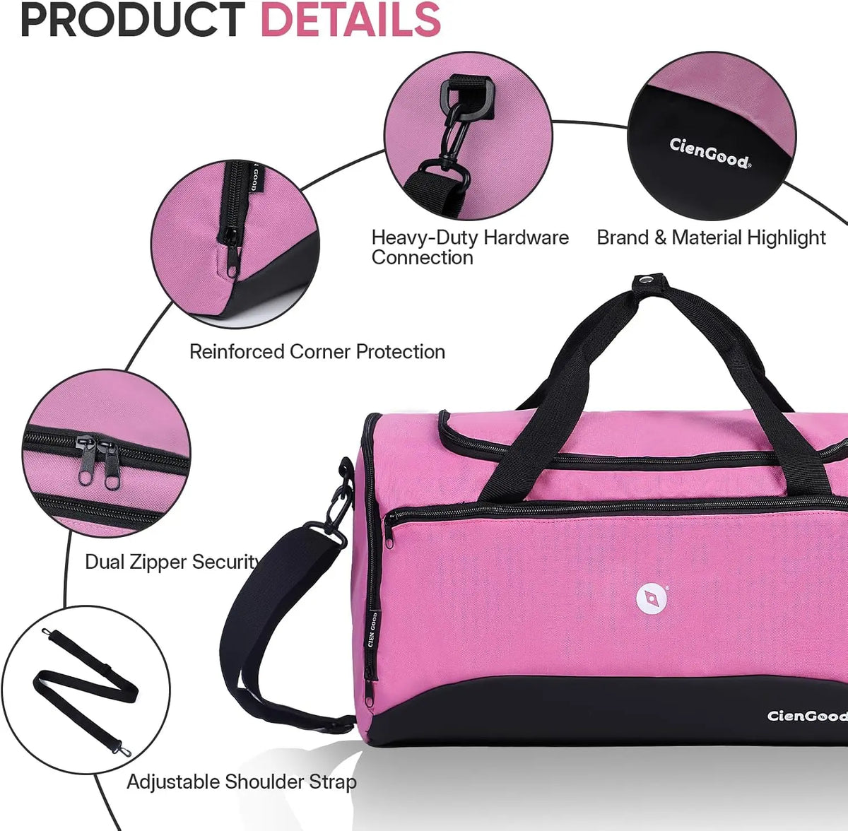 Unisex Sports Travel Bag With Wet Dry Separation For Yoga
