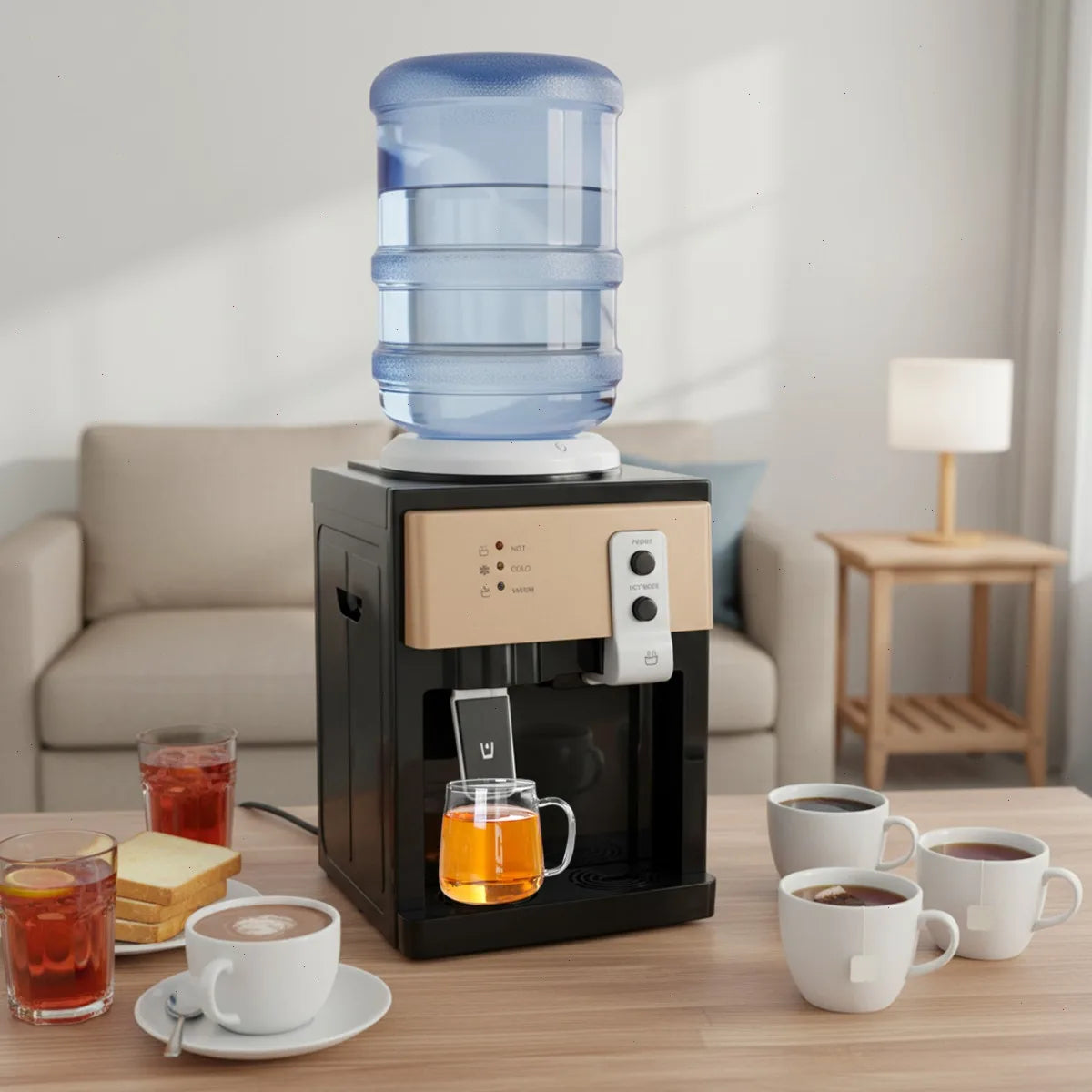 Countertop Hot And Cold Water Dispenser With Stainless Steel Design