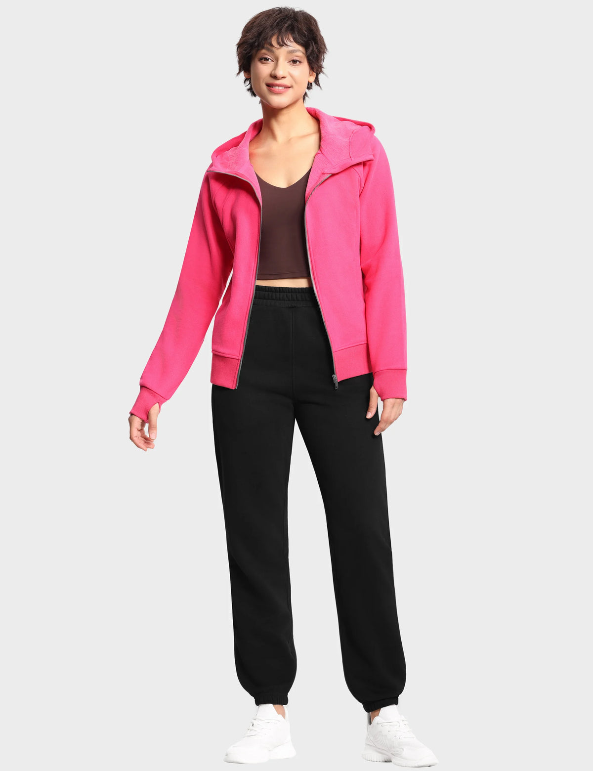 THE GYM PEOPLE Women's Fleece Workout Joggers With Pockets