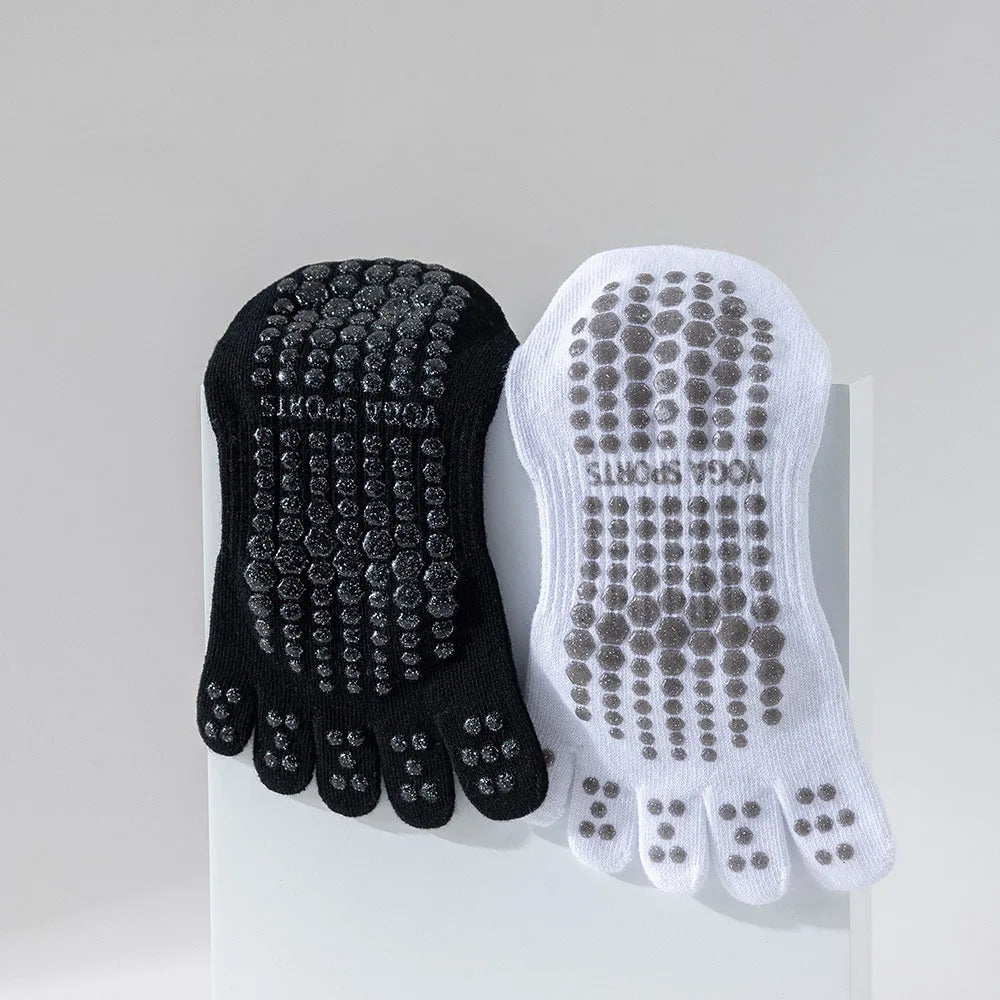 Full Toe Yoga Socks Women Non Slip Five Toes Pilates