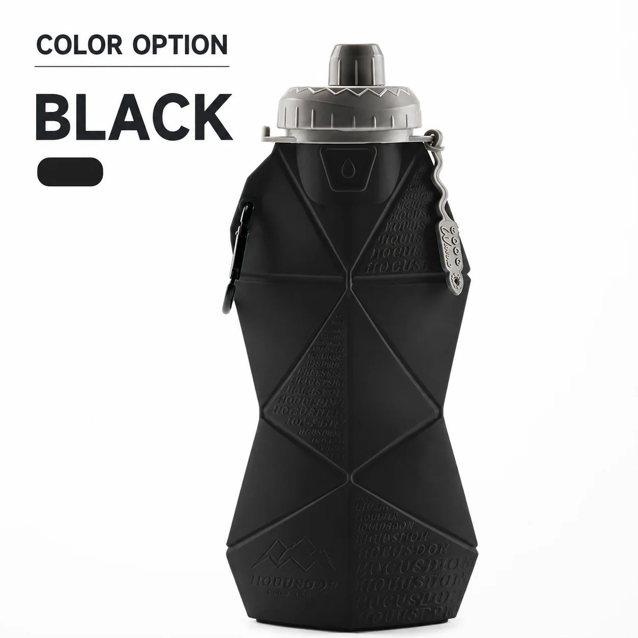 Foldable Silicone Water Bottle Leakproof Portable Sports Drinkware Reusable Camping Hiking Gym Travel Bottle with Handle