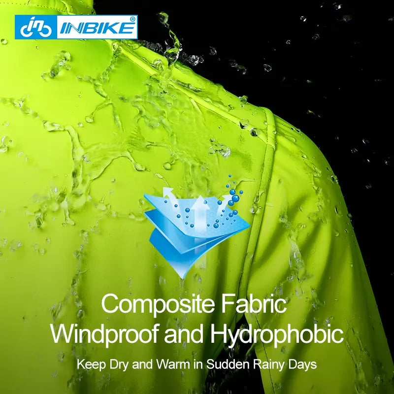 INBIKE Men's Windproof Waterproof Thermal Cycling Jacket With Reflective Stripes