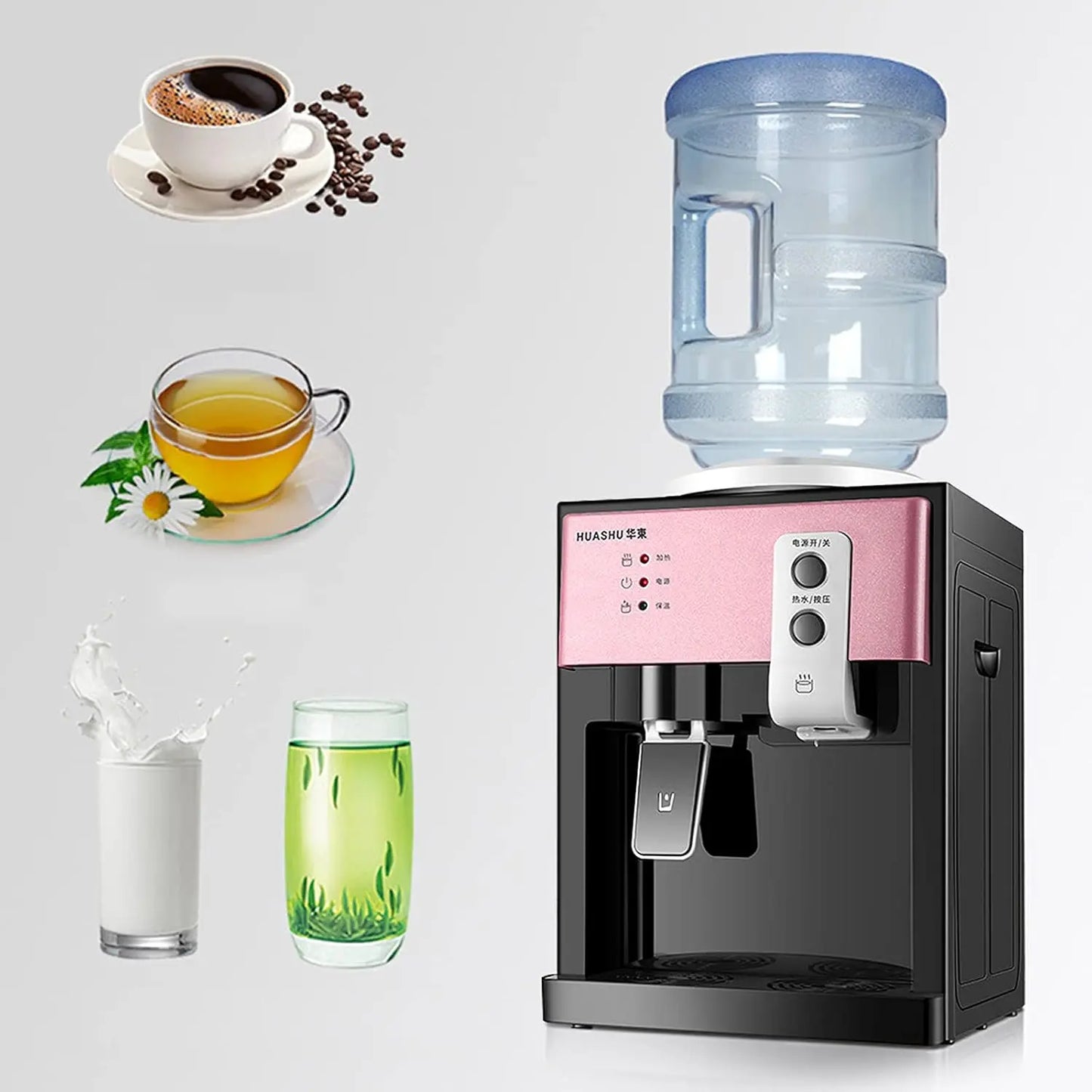 Top Loading Water Cooler Water Dispenser, 5 Gallon Hot and Cold Water Dispenser 3 Temperature Settings Hot Cold & Room Water Detachable Collection Box & Excellent Heat Dissipation for Home Office Etc
