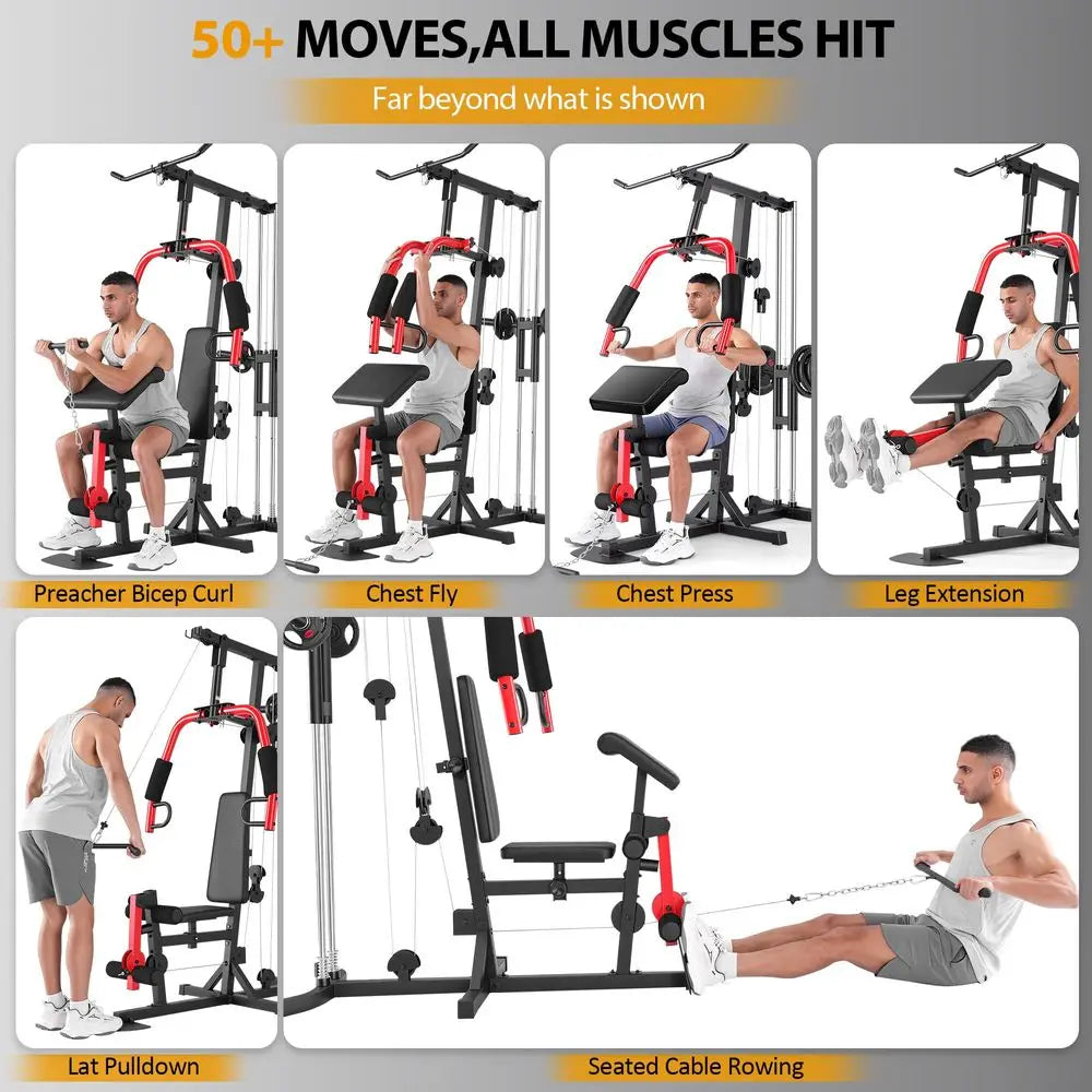 YTYIN All-in-One Home Gym With Pulley System Seated Row