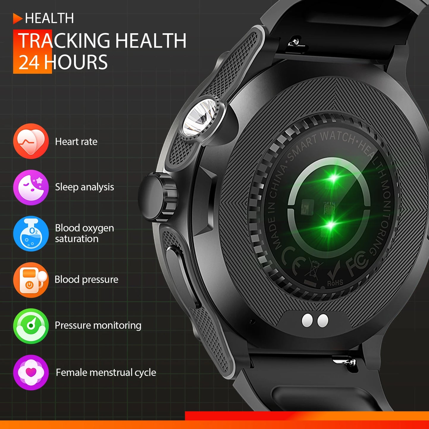 EIGIIS KT76 Smart Watch 3ATM Waterproof With Compass