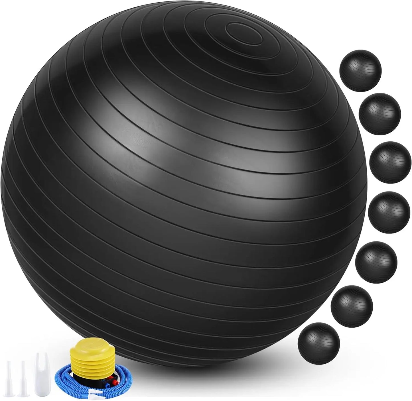 8 Pcs Yoga Exercise Ball Bulk 26 Inch with Inflatable Equipment Pilates Ball with Quick Pump Anti