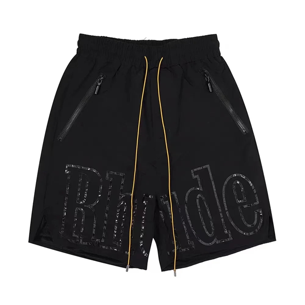 2026 Rhude High Street Trend Casual Shorts Men Woman Letter Print Loose Breathable Light Quick Drying Rhude Sports Shorts