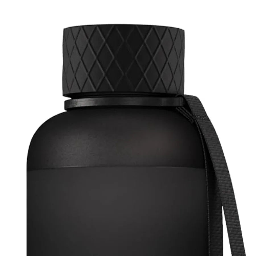 Large Water Bottle [Lightweight and Shatterproof] Fits Backpack and Cupholder for Travel, Sports, School - Black water bottle n