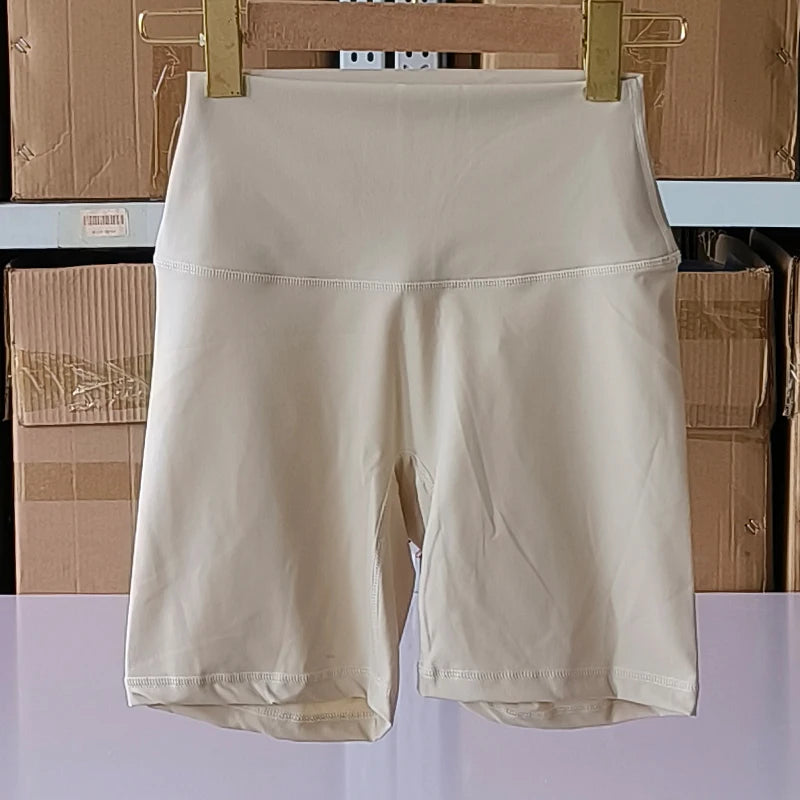 SDFHSFH Women's High Waist Yoga Shorts Nylon Elastane