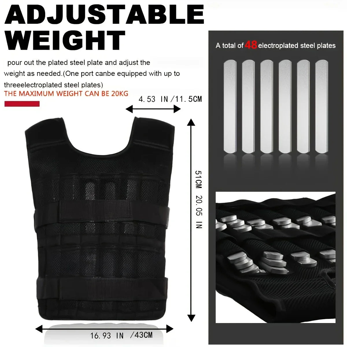 Adjustable Weight Vest And Ankle And Wrist Weights For Training