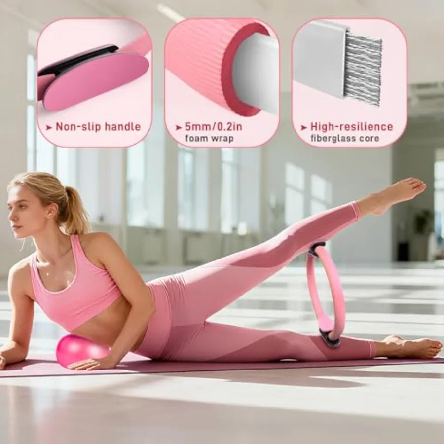 YAO HUI HUANG Pilates Ring Set With Ankle Weights Kit