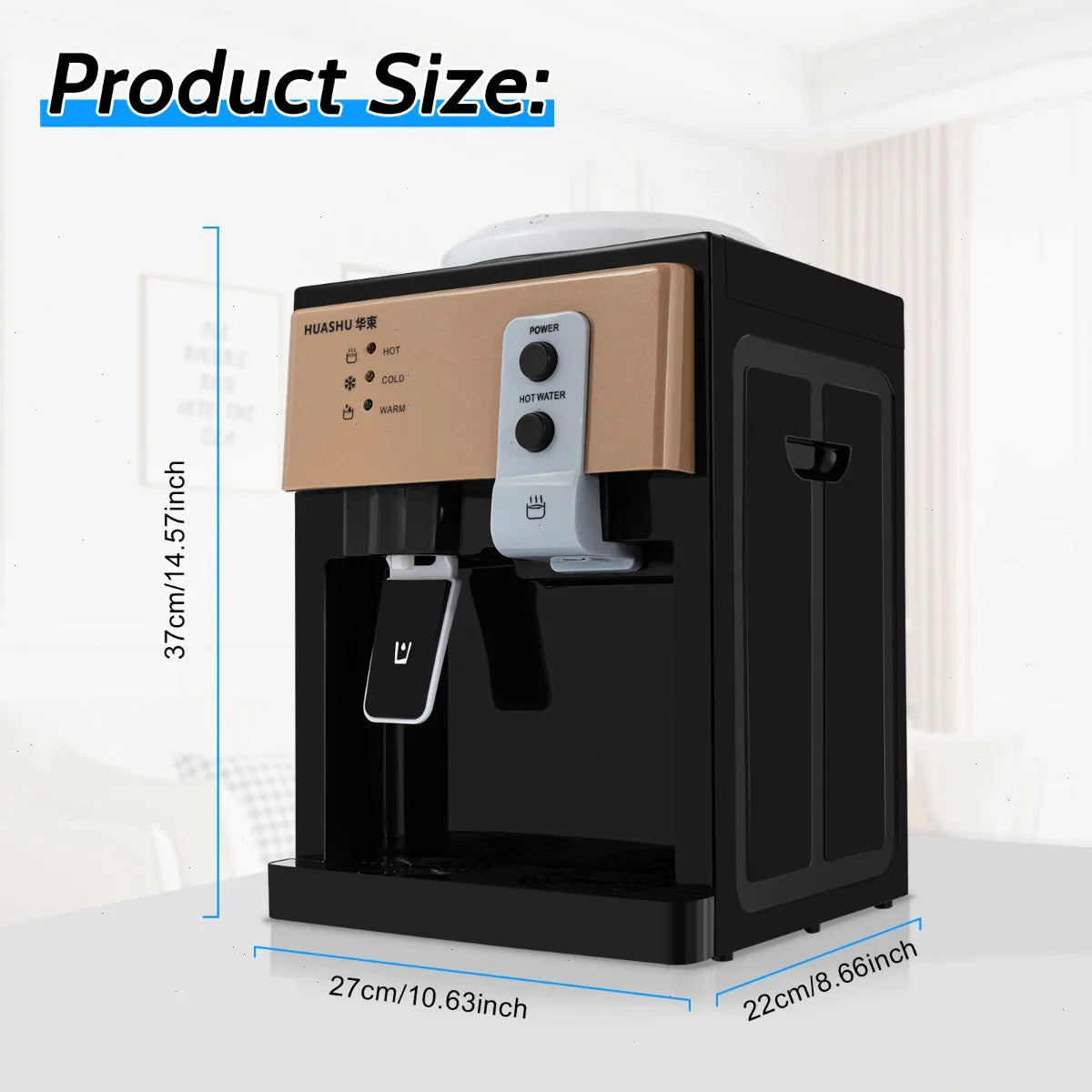 Countertop Hot And Cold Water Dispenser With Stainless Steel Design