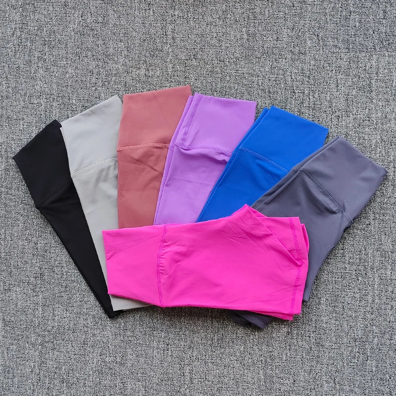 SDFHSFH Women's High Waist Yoga Shorts Nylon Elastane