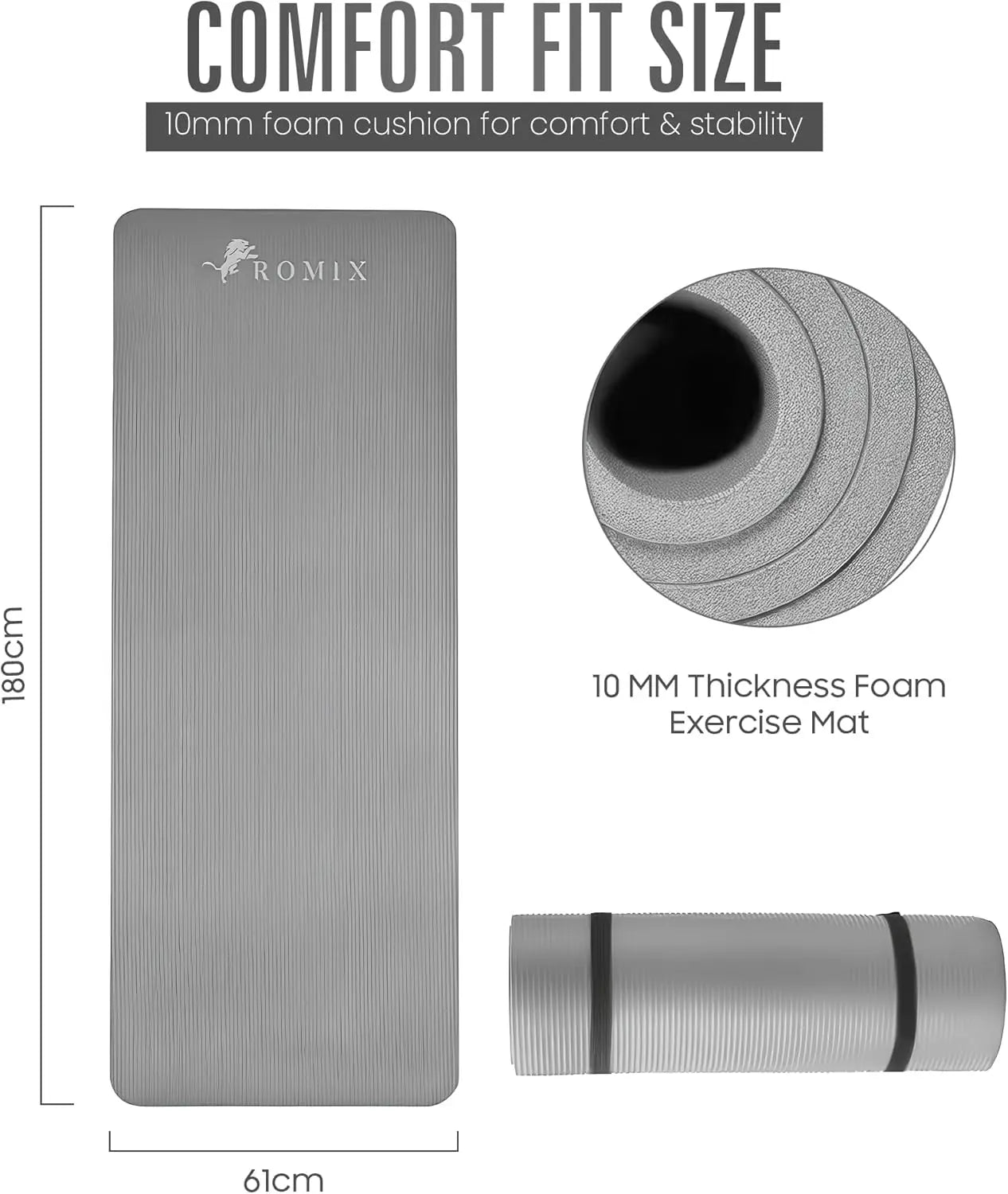 Yoga Mat Non-Slip Extra Thick Cushioning for Home Workouts