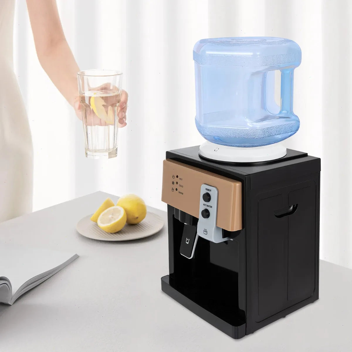 Countertop Hot And Cold Water Dispenser With Stainless Steel Design