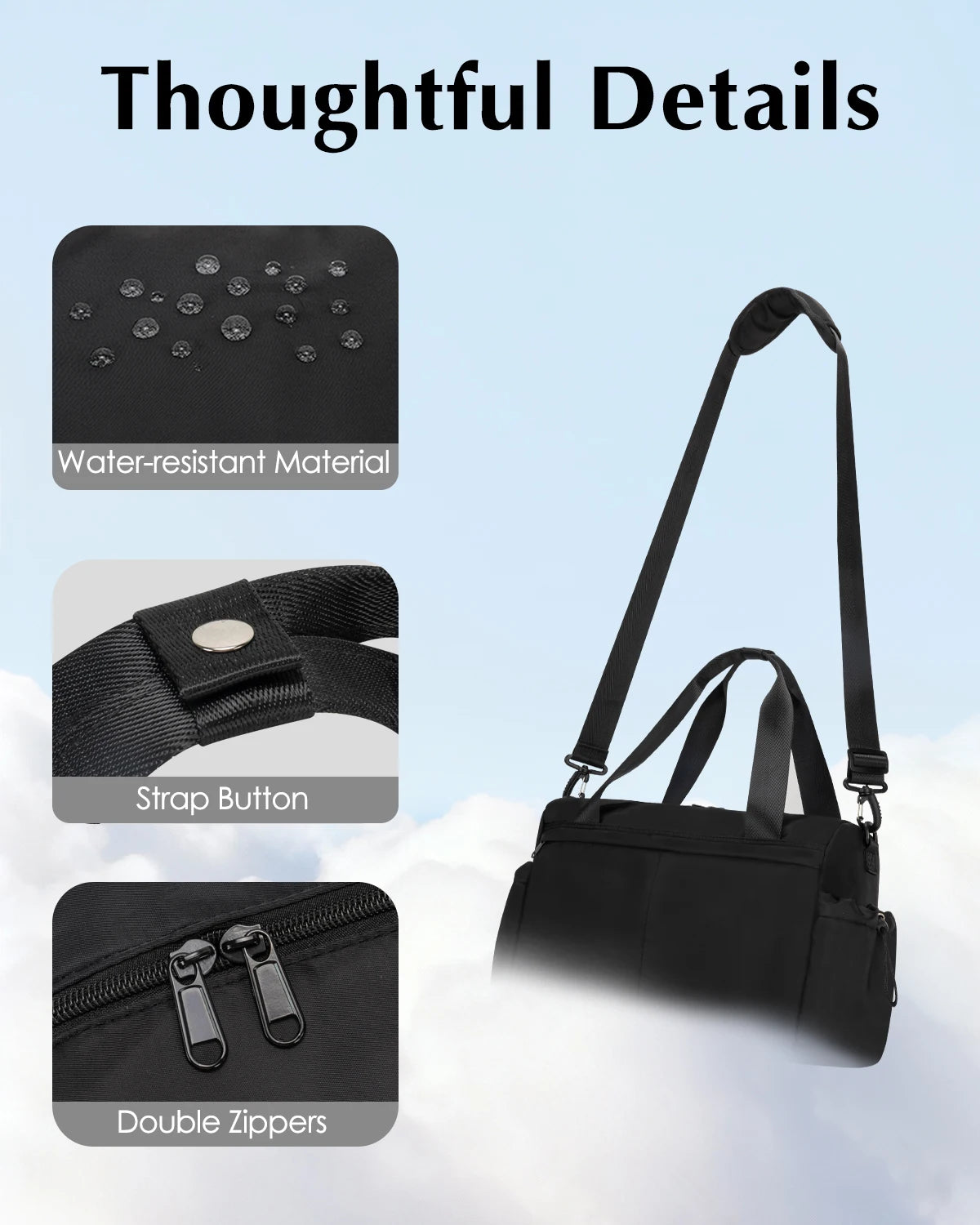 Lightweight Gym Duffel Bag With Yoga Mat Holder Wet Pocket