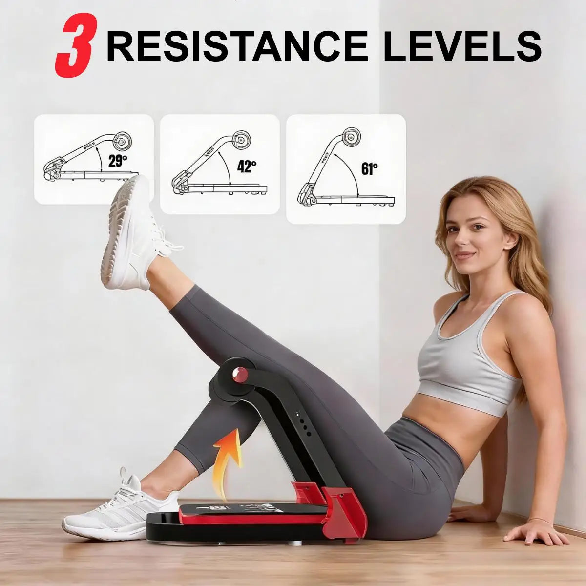 RELIFE Abdominal Trainer Abdominal Trainer for Home Device Foldable & 3 Resistance Levels Sit-up Ab Workout Machine