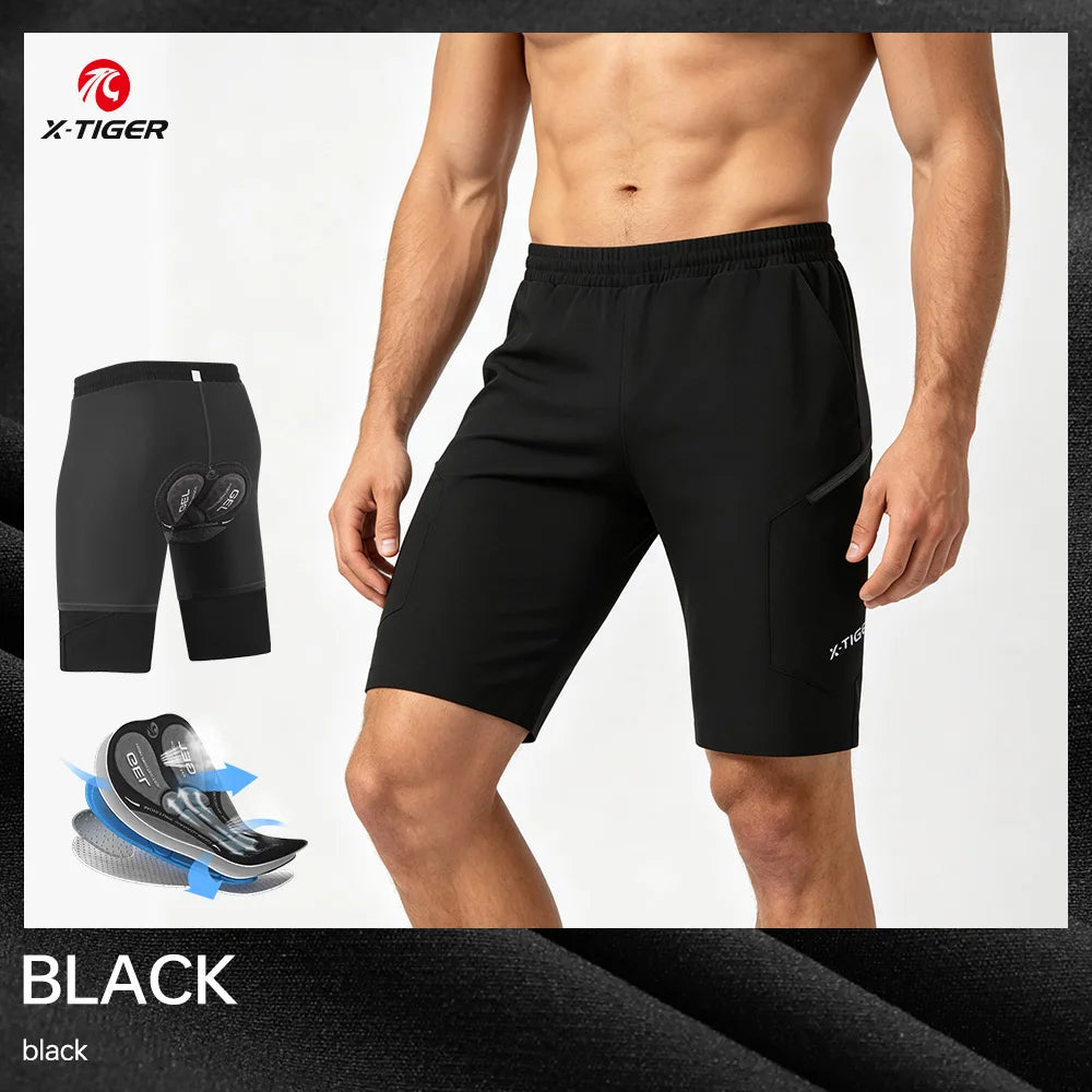 X-TIGER 2 In 1 Cycling Shorts Padded MTB Waterproof Wearproof