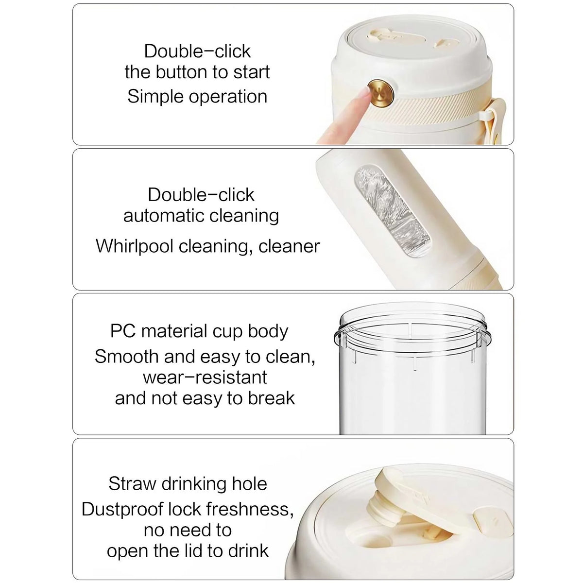 STONEGO USB Rechargeable Portable Juicer Cup for Smoothies