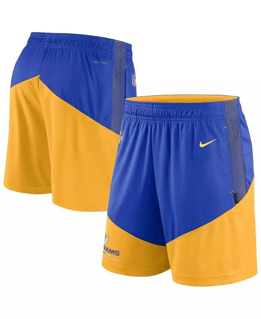 Nike | Men's Royal, Gold Los Angeles Rams Primary Lockup Performance Shorts