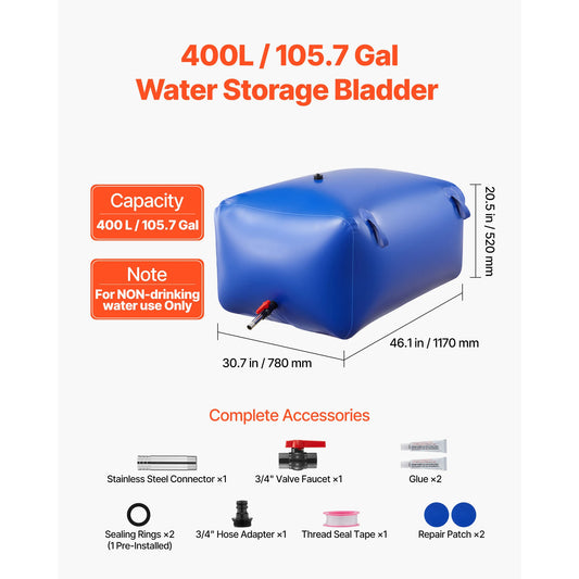 SucceBuy Water Storage Bladder TPU Collapsible Bag For Outdoors