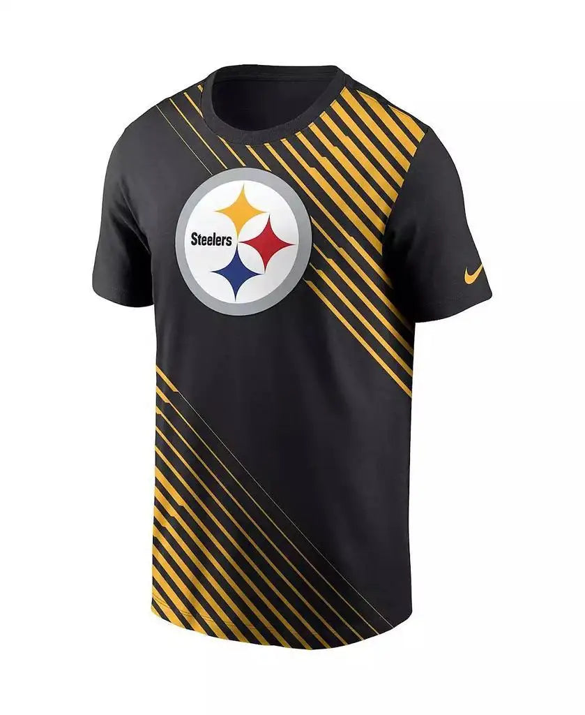 Nike | Men's Black Pittsburgh Steelers Yard Line Fashion Asbury T-shirt