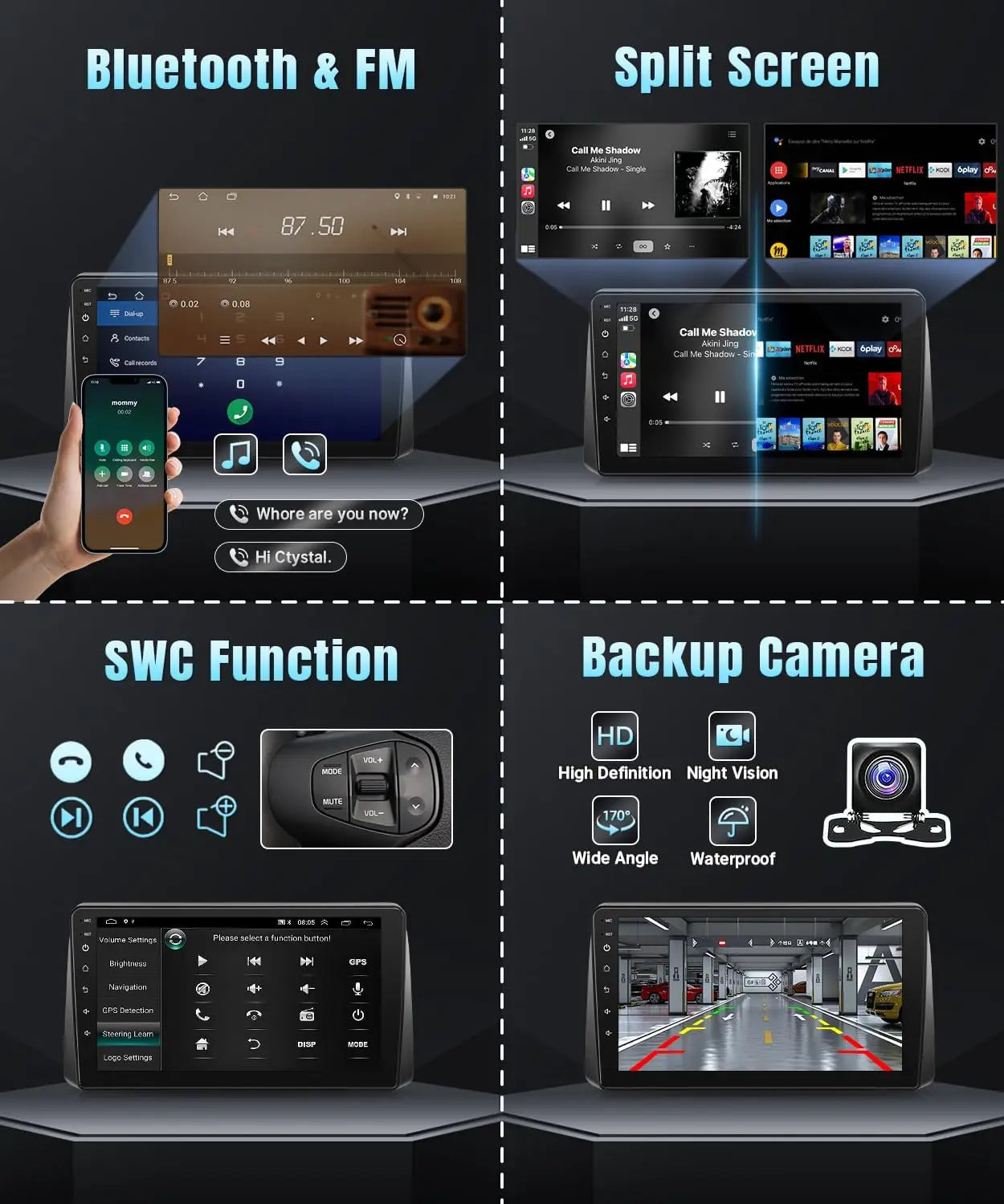 9inch Android 15 Touch Car GPS Navigation Stereo Radio Multimedia Video Player For Dodge Grand Caravan 2011-2020 Chrysler Town Country 2011-2016 Grand Voyager 2011-2015 Support Wireless CarPlay Bluetooth FM RDS WiFi SWC Mirro