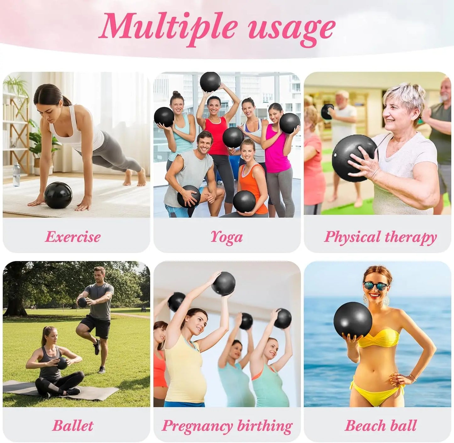 YTYIN Mini Pilates Balls With Pump For Barre And Yoga