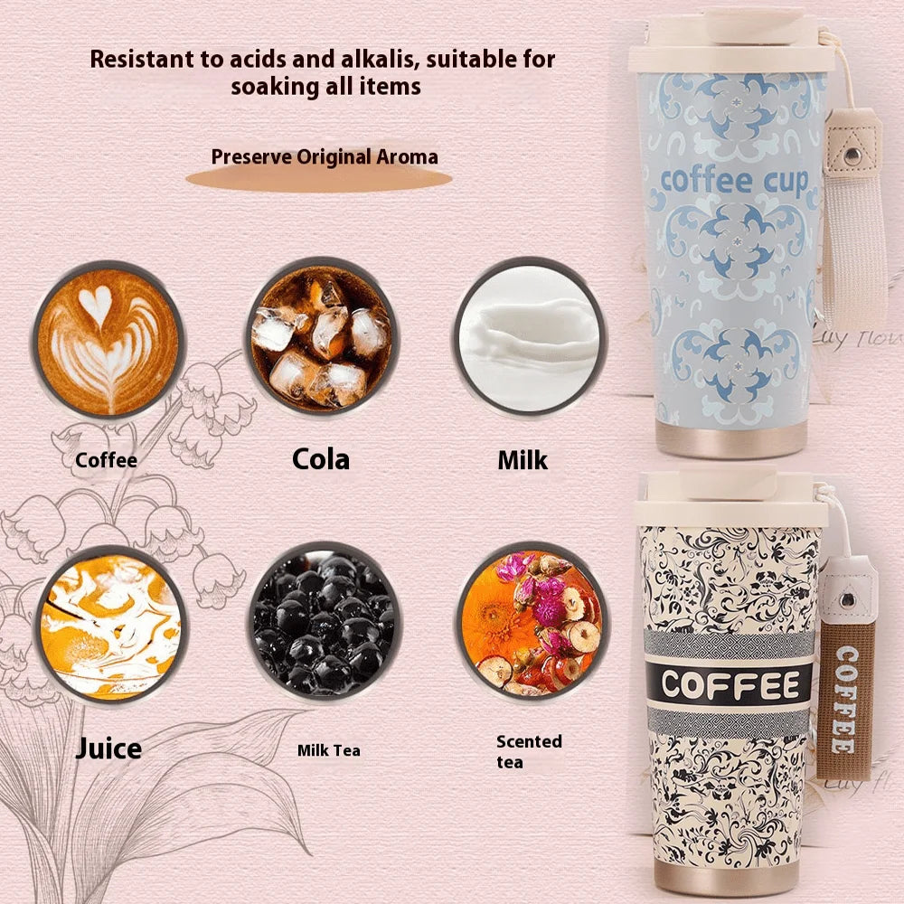 Stainless Steel Insulated Travel Coffee Tumbler With Leakproof Lid
