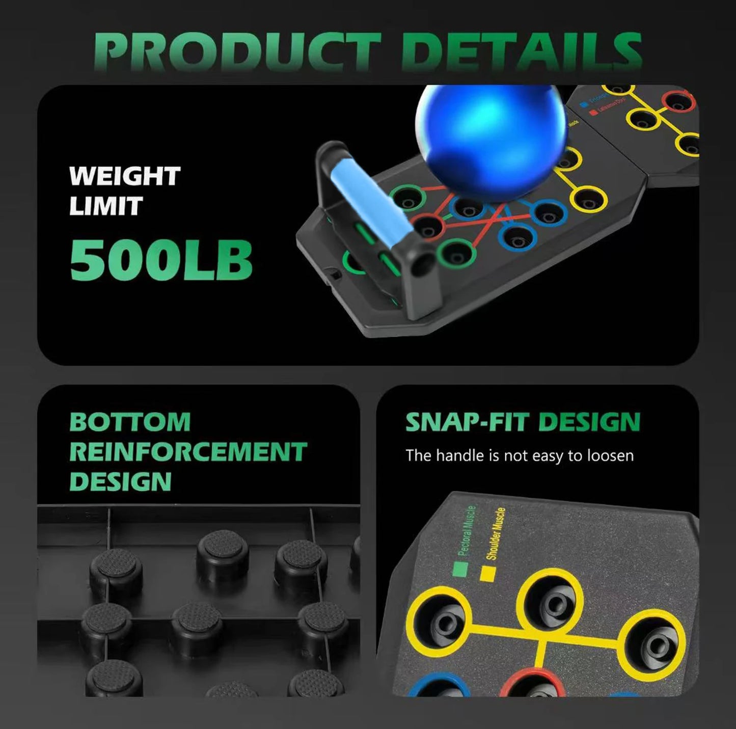 Push Up Board Set Portable Multifunctional Fitness Equipment For Chest