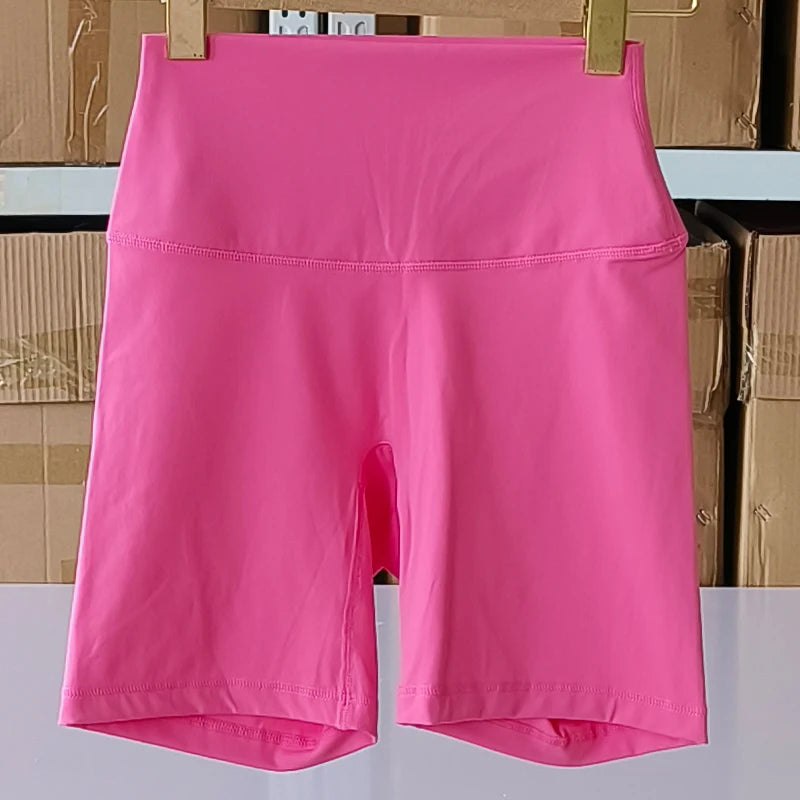 SDFHSFH Women's High Waist Yoga Shorts Nylon Elastane