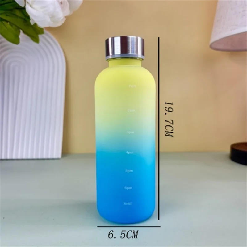 Time Marker Water Bottle Eco Friendly BPA Free Frosted Plastic