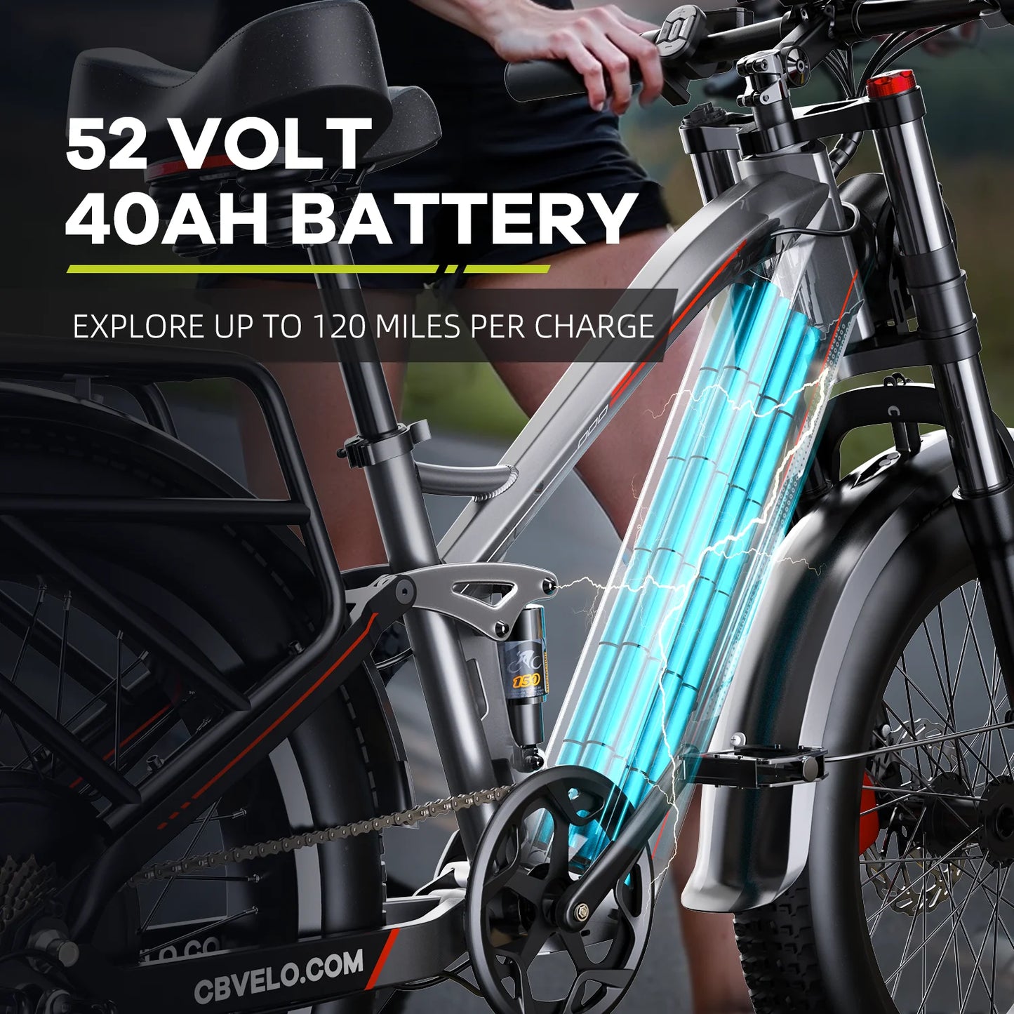 5000W Peak Electric Bike EK9 With Built In Battery And Fat Tires