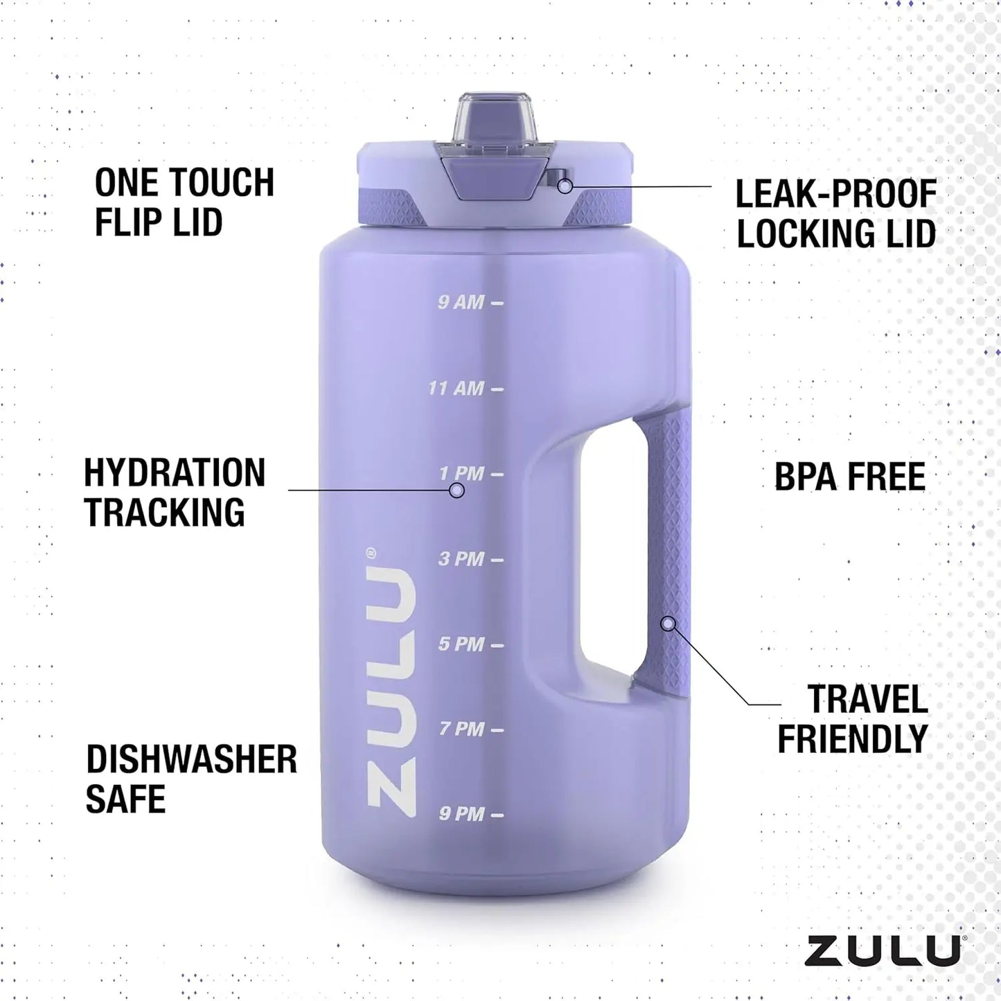 Large 128oz Half Gallon Plastic Water Bottle with Straw and Time Marker, Reusable Jug with Handle, Leak Proof Lid, for All Day H