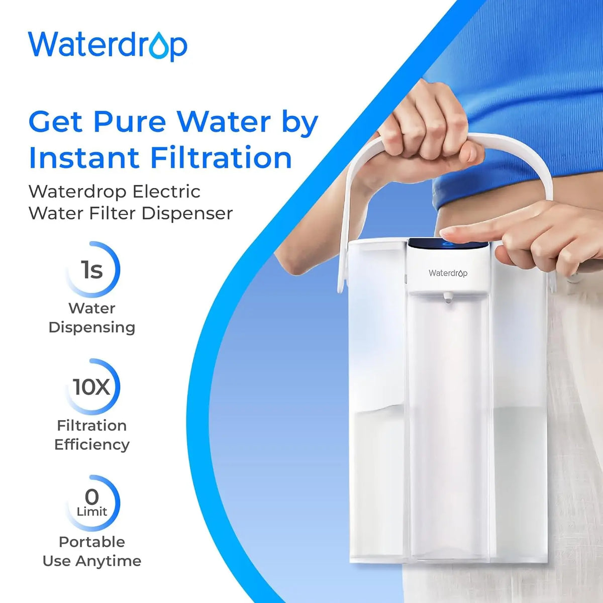 Waterdrop Electric Water Filter Pitcher Reduces Lead And Impurities