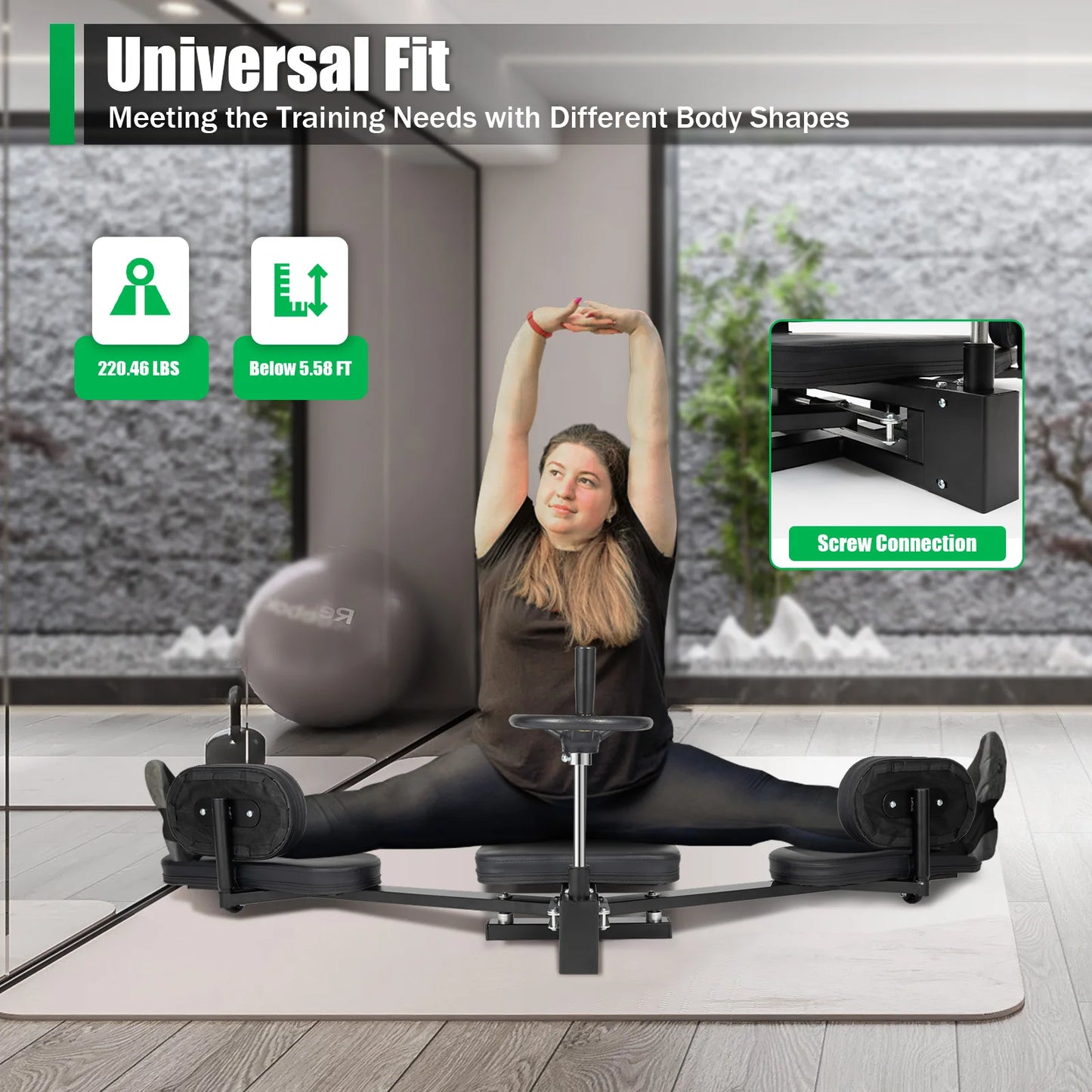 Stretching Equipment, Horse Stretching Trainer, Home Flexibility Machine, 180 Degree Splits Leg Stretcher, Horizontal Cross-Shaped Trainer for Yoga Dance Gymnastics, Adjustable Gentle Stretch, Muscle Relax, Injury Prevention