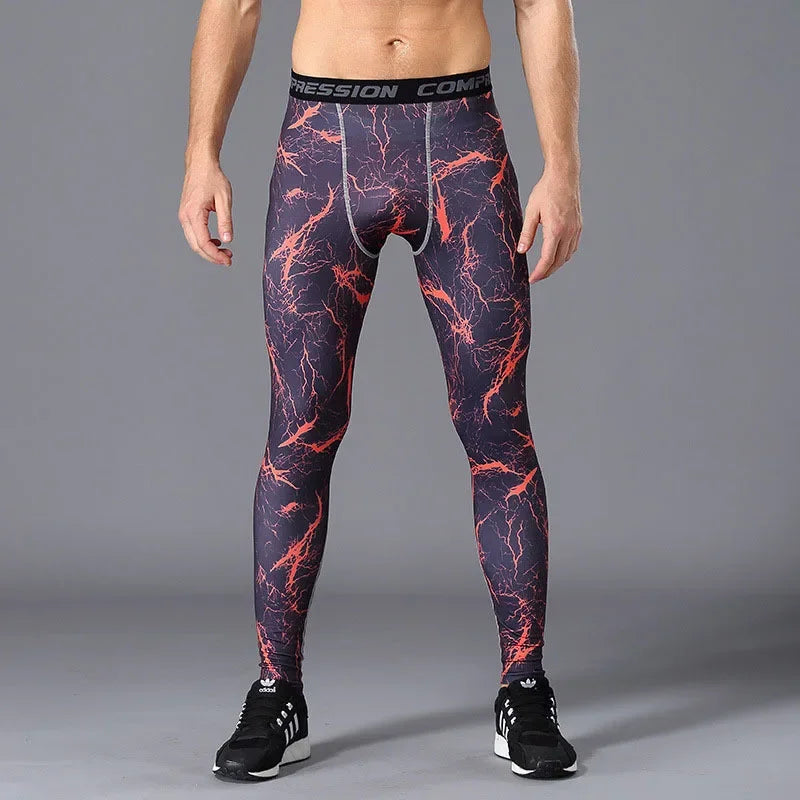 Camouflage Running Leggings For Men Quick Dry Compression Tights