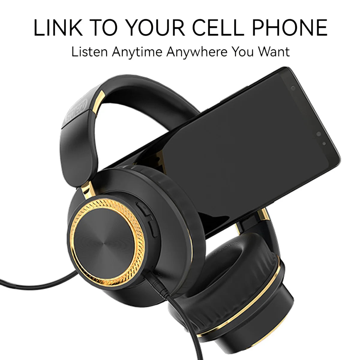 Foldable Wireless Bluetooth Headphones with 40mm Driver for Rich HiFi Sound and Heavy Bass Over Ear Gaming Headset with Built In Microphone and Wireless Calling for PC and Phone Suitable for Home Office Travel and Gaming