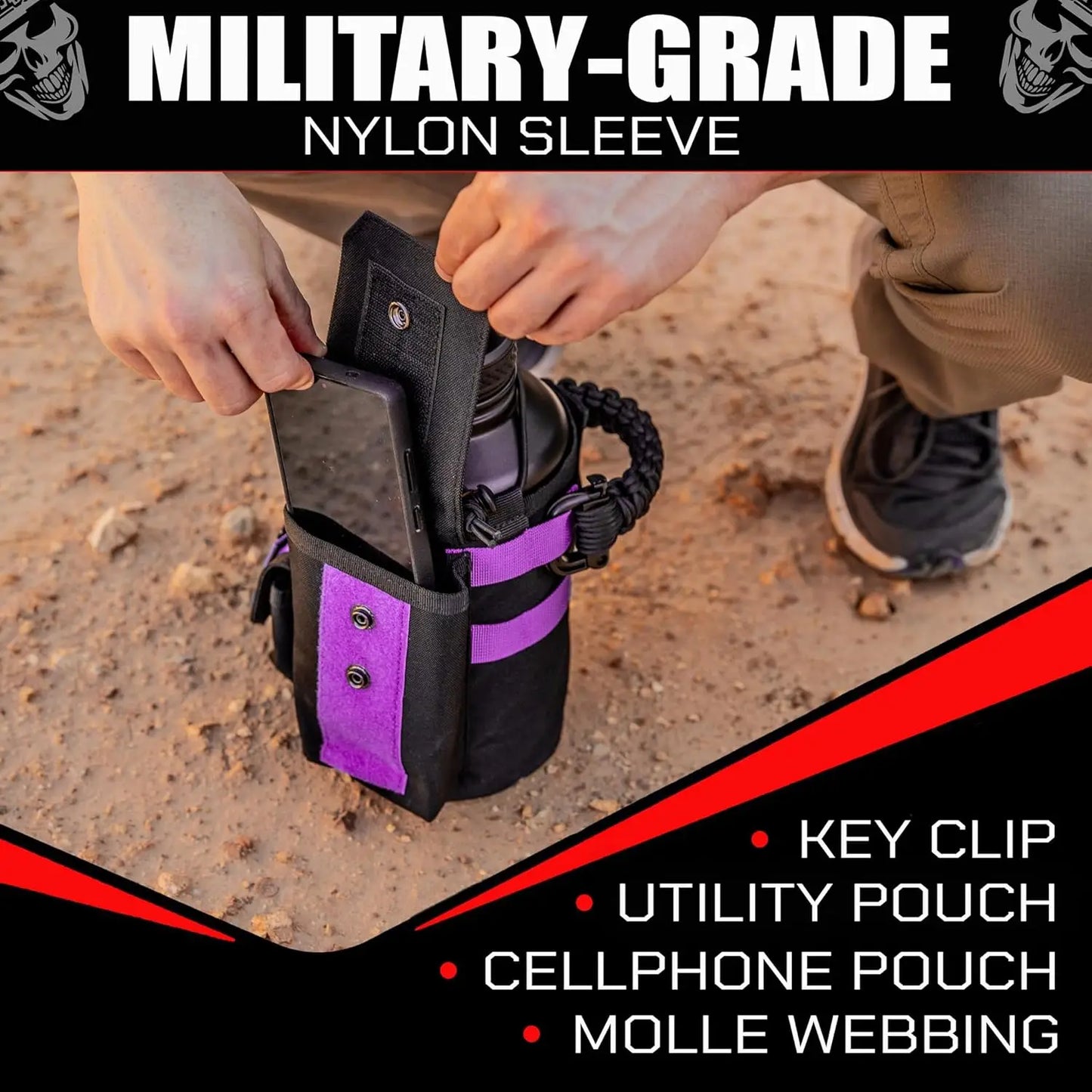 Stainless Steel Insulated Water Bottle With Handle And Sleeve