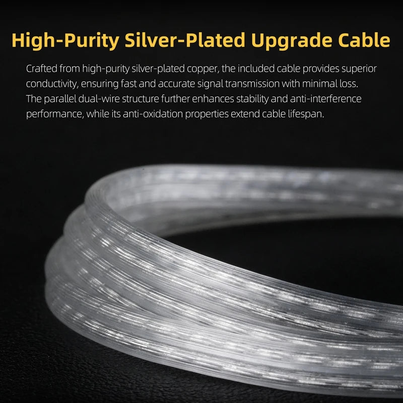 In Ear Monitor KZ ZS12 Pro 2 Hybrid 1DD+5BA Wired IEM Earphones with High Purity Silver Plated Detachable Cable, 3.5mm 2Pin HiFi Gaming Earbuds for Musicians Audiophiles